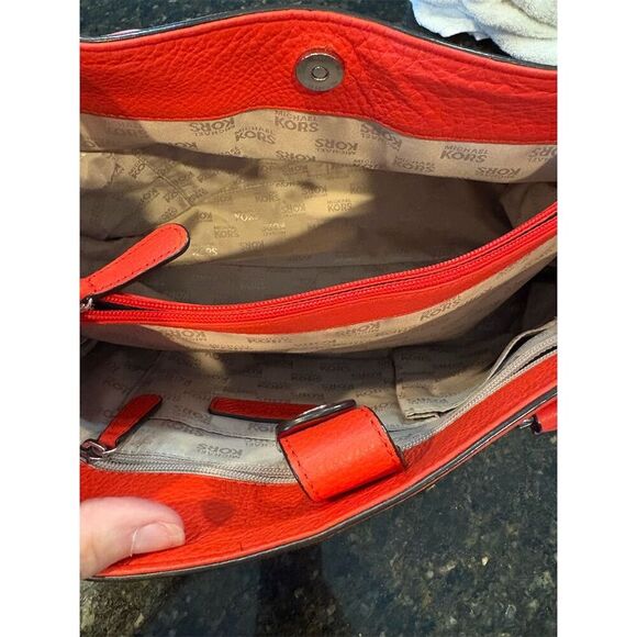 Michael Kors Large Hamilton Satchel Mandarin Orange Gold Hardware Bag - Picture 7 of 10